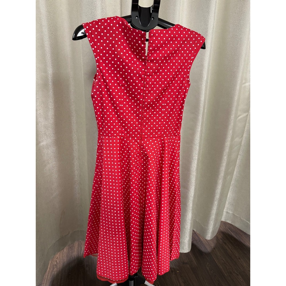 MUXXN Retro 1950s Red Polka Dot Rockabilly Swing Dress - Size M (US 8) - Picture 2 of 6